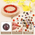 PATIKIL 4mm Garnet Beads, 200 Pcs Round Natural Gemstone Beads Smooth Stone Beads Turquoise Genuine Stone Beads for Bracelet Necklace Jewelry Making DIY, Dark Red - color: Dark Red, size: 4mm