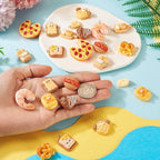 Craftdady Resin Plastic Miniature Food Snack Pendants Charms Ice Drink Juice Pendants Cute Bottle Fruit Keychain Charms Hang Ornament for DIY Craft Earring Bracelet Necklace Jewelry Making - color: Yellow Bread Toast