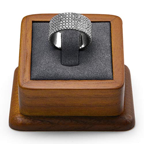 Oirlv Solid Wood Jewelry Display Stand Square Ring Earrings Bracelet Jewelry Holder (Grey Ring Holder) - color: Grey Ring Holder