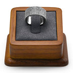 Oirlv Solid Wood Jewelry Display Stand Square Ring Earrings Bracelet Jewelry Holder (Grey Ring Holder) - color: Grey Ring Holder