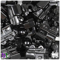 BeadTin Opaque 22mm Train Plastic Pony Beads (24pcs) (Black) - color: Black