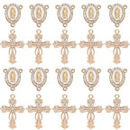 20 Piece Set Rhinestone Cross Connectors and Pendants for Jewelry Making (Gold - Cross B) - color: Gold - Cross B