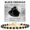 Farfume Crystal Bracelet Beaded Bracelets 4mm Natural Stone Beads Gemstone Handmade Jewelry Valentine's Day Gifts - color: Black Obsidian-Purification