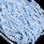 Song Xi 90pcs 4mm Natural Aquamarine Gemstone Beads Faceted Round Loose Stone Beads for Jewelry Making - color: Aquamarine, size: 3.7-4.2mm