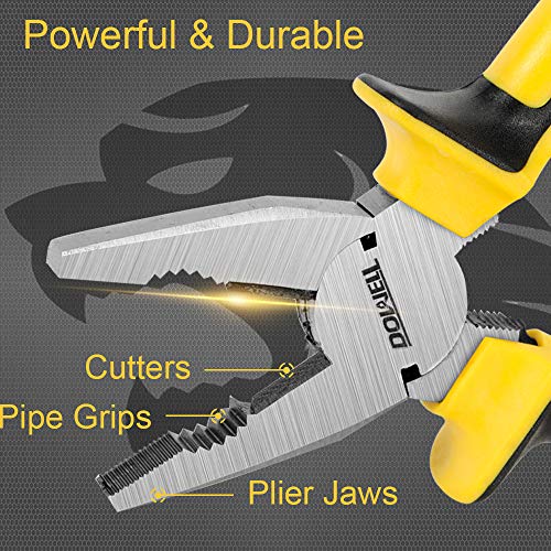 DOWELL Lineman's Pliers Combination Pliers with Cutter 6 Inch Heavy Duty Nickel Chromium Steel Construction And Professional Handle - size: 6" Lineman's Pliers