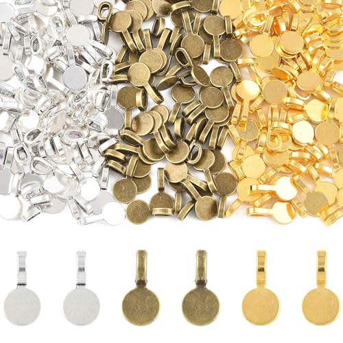 13-200Pcs Assorted Shapes Pendants Charms 14 Styles Antique Silver Bronze Tibetan Alloy Charms Vintage Pendants for Jewelry Bracelets Neckalces Earrings Keychains Making and Crafting - color: Flat Pad- 200 pcs