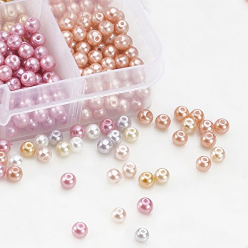 BEADNOVA Satin Pearls Beads for Crafts Tiny Loose Glass Imitation Pearls for Jewelry Making (4mm, 1000pcs, Multi Color) - color: 4mm 1000pcs Mix Lot M03