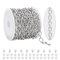 KYUNHOO 3 Meters Stainless Steel Necklace Chains for Jewelry Making Embossed Cable Links on Roll Rhombus Sunflower Shape Craft Chain with Lobster Clasps Jump Rings - color: Sunflower Silver