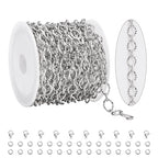 KYUNHOO 3 Meters Stainless Steel Necklace Chains for Jewelry Making Embossed Cable Links on Roll Rhombus Sunflower Shape Craft Chain with Lobster Clasps Jump Rings - color: Sunflower Silver