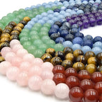 Chakra Beads | Lapis Lazuli, Tiger Eye, Carnelian, Aquamarine, Aventurine, Rose Quartz, Amethyst | Mixed Gemstone Beads | 10mm - size: 10mm