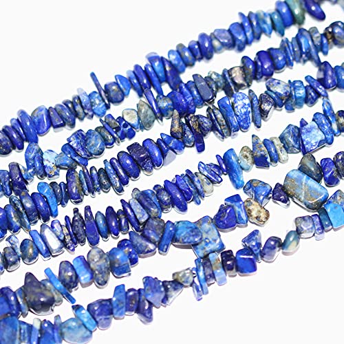 7-8mm Natural Blue Lapis Lazuli Gemstone Chips Loose Beads Semi Precious for Jewelry Making DIY Handmade Craft Supplies 1 Strand per Bag Approxi 34" - color: Blue Lapis Lazuli Chips