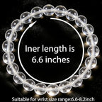 Handmade 8mm Beaded Bracelets For Men Protection Bracelet For Women Chakra Feng Shui Stretchy Handmade Lucky Money Stretchy Crystal Bracelets Best Gifts - color: Clear quartz