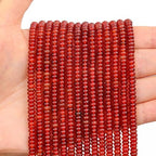 BONNY BOXX 1 Strand (150PCs) Natural 2 * 4mm Carnelian Rondelle Beads, Natural Abacus Disk Stone Beads Loose Spacer Gemstone for DIY Bracelet Necklace Jewelry Making - color: Carnelian, size: 2*4MM