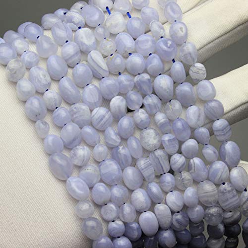 MJDCB Natural Irregular Shape Stone Beads 6-8mm Blue Lace Agate Gemstone Energy Cured for Jewelry Making Necklaces - color: Blue Lace Agate