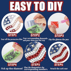 BEUNITONE Diamond Art Earring Making Kit for Adults, American Style Patterns DIY Jewellery Supplies with 12 Designs, Crystal Beads and Ear Hooks for Handmade Craft Gift - style: America