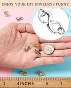 Dailyacc S925 Double Opening Lobster Clasp Sterling Silver and Gold Necklace Bracelet Extender Clasps and Closures for DIY Jewelry - color: Silver 3Pcs, size: 21mm × 11mm