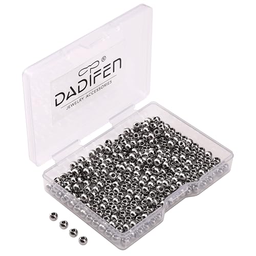 304 Stainless Steel Round Beads 4.0mm 300pcs Spacer Beads for Jewelry DIY Making and Repairing - size: 4.0mm