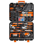 CARTMAN 238-Piece Socket Wrench Auto Repair Tool Combination Package Mixed General Household Hand Tool Set Tool Kit with Plastic Toolbox Storage Case - color: Orange