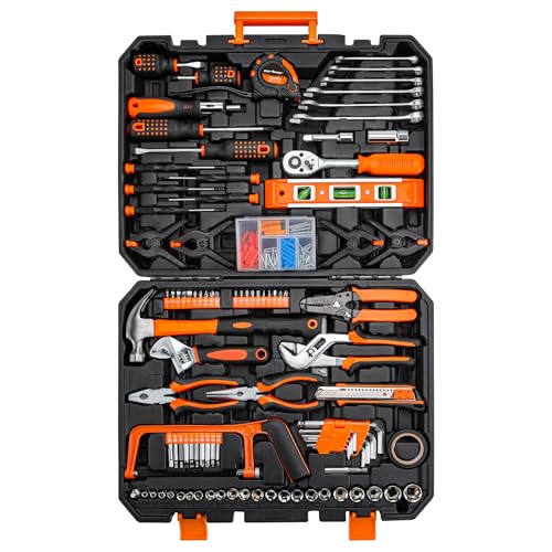 CARTMAN 238-Piece Socket Wrench Auto Repair Tool Combination Package Mixed General Household Hand Tool Set Tool Kit with Plastic Toolbox Storage Case - color: Orange