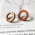 DoreenBeads 30Pcs Natural Wooden Stud Earrings Posts with Loop for Jewelry Making- Ring Shaped Wood Earring Posts with Ear Backs for Women DIY Earring Making Personalized Jewelry Findings - color: Ring