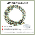 Natural African Turquoise Heishi Spacer Beads Loose Semi Precious Flat Round Gemstone Disc Shape Stone for Beading Jewelry Making 4x2mm 15.5" - color: African Turquoise