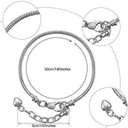 Hicarer 20 Pcs Chain Bracelet for Jewelry Making Women DIY Adjustable Snake Charm Bracelet with Heart Shape Extender Chain(Silver) - color: Silver