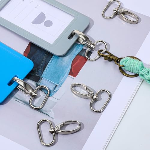 60 Pcs 1 Inch Swivel Lobster Claw Clasps for Keychains, Heavy Duty Zinc Alloy Lanyard Clip with Secure Lock, 360° Rotating Swivel Hooks for Purses, Bags, DIY Crafts and Pet Accessories