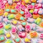 125pcs Acrylic Beads Colorful Rabbit Beads Rainbow Color Beads for Jewelry Making Handmade DIY Bracelet, Charms Keychain Craft Supplies (Rabbit) - color: rainbow rabbit