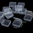 SATINIOR 12 Pack Clear Plastic Beads Storage Containers Box with Hinged Lid for Beads and More (2.52 x 2.52 x 0.79 Inch) - size: 2.52 x 2.52 x 0.79 Inch