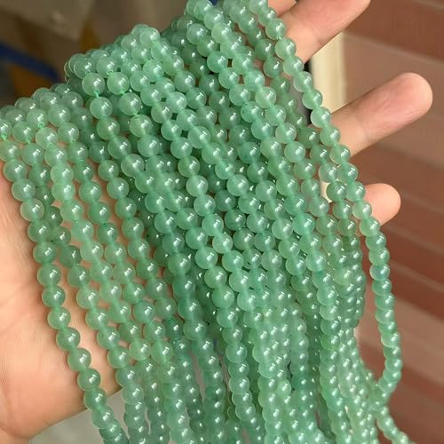 MJDCB Natural Stone Beads Green Aventurine Round Loose Beads for Jewelry Making DIY Bracelet Necklace (6mm) - color: Aventurine, size: 6mm