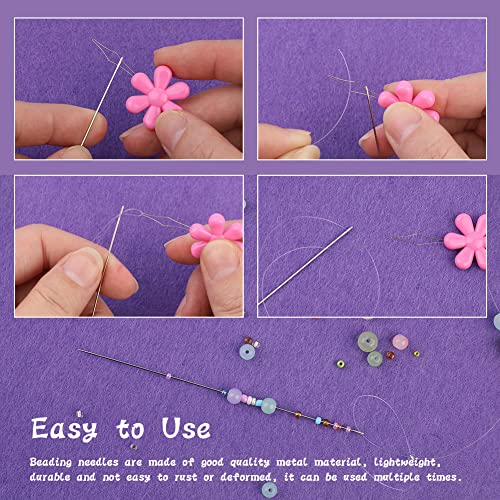 58 Pcs Beading Needles for Jewelry Making, Big Eye Beading Needles Ultra-Thin Stainless Steel Craft Seed Bead Needles, Flexible Eye, Perfect for Beading, Embroidery & DIY Crafts - style: 58 Pcs