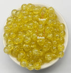 200PCS Glass Beads 8mm Glass Beads for Bracelets Necklaces Jewelry Making DIY Crafts (Yellow Crackle) - color: 1Yellow Crackle