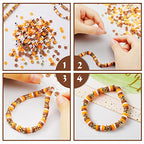 Ferraycle 5700 Pcs Fall Halloween Clay Beads Set Christmas Clay Beads Holiday DIY Jewelry Making Kits for Bracelet Necklace Earring(Brown, Orange, White) - color: Brown, Orange, White