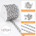 YOUBEIYEE 2 Meters Stainless Steel Jewelry Making Chains Oval Link Chains Bulk for Women Necklace DIY with Jewelry Accessories - color: Dumbbell Silver