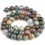 HAAMIIQII 8mm Natural Indian Agate Beads Round Gemstone Loose Beads for Jewelry Making 2 Strands (92-96pcs) - color: Indian Agate, size: 8mm (92-96pcs)
