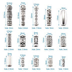 Beadthoven 150pcs/Box Tibetan Style Alloy Tube Beads Mixed Antique Silver Metal Column Spacers Beads for DIY Bracelet Necklace Jewelry Making Supplies - color: Antique Silver-Column