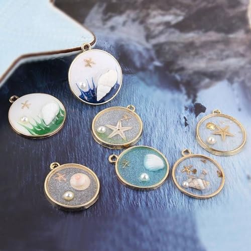 Open Bezels for Resin,50pcs Hollow Frame Pendants Round Open Frame Pendant Opens Bezel Pendants Blank Resin Pendant for Jewelry Making,DIY Resins Crafts(K Gold) - color: K Gold;Round