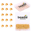 BEADIA 18K Gold Plated Open Crimp Beads Non Tarnish 3.6mm 300pcs for Jewelry Making Findings - color: Open Crimp Beads Gold, size: 3.6mm