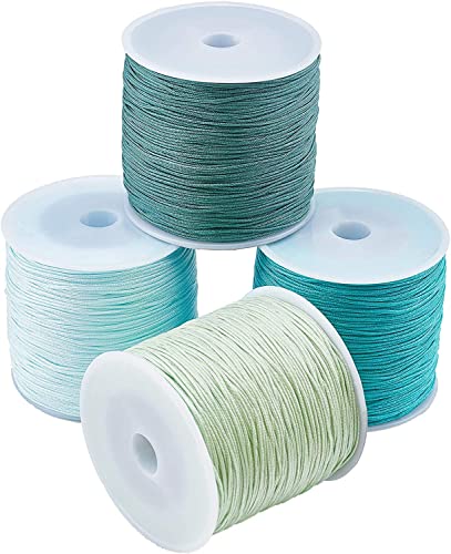 PH PandaHall Blue Nylon Thread 0.8mm 436 Yards Bracelet String Beading Cord Knotting Cord Kumihimo Macrame Thread for Friendship Bracelet Beach Surfer Necklace Christmas Tree Ornament