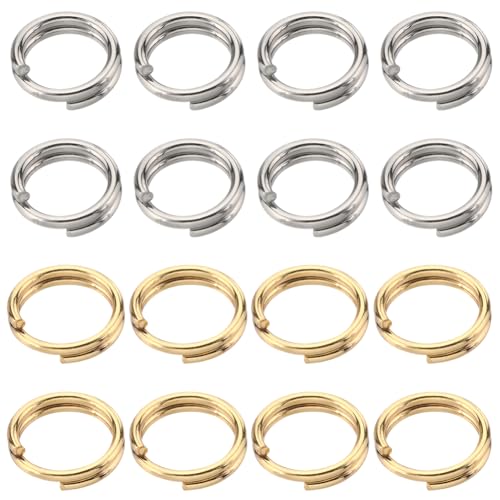 SUNNYCLUE 1 Box 400Pcs Jump Rings Gold 304 Stainless Steel Jump Ring 5mm Split Jump Rings Small Double Loop Jump Ring Linking Ring for Jewelry Making Accessories DIY Earrings Bracelet Necklace Crafts - color: Golden & Stainless Steel Color, size: 5mm