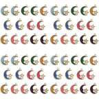 Sailanzi 56pcs Alloy enamel moon and star set Pendant Jewelry Making DIY Keychain Earrings Pendant Various Design Charms for Jewelry Making Bracelets Necklace (SN818) - color: SN818