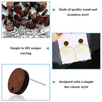 Wood Earring Posts for Jewelry Making, 70Pcs Wooden Stud Earrings Posts with Loop Earring Findings Wooden Flat Round Earring Studs Bulk with Ear Backs for Earring Making Supplies Jewelry Findings - color: Round-70pcs