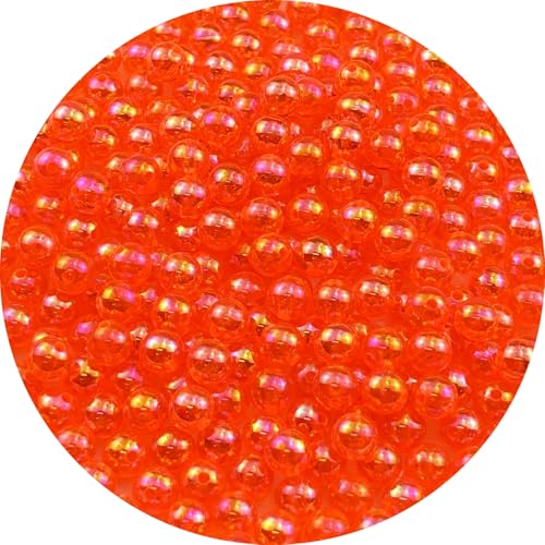 300pcs 8mm Acrylic Round Beads AB Colors Acrylic Beads Round Spacer Beads with Hole for DIY Bracelet Necklace Jewelry Making Supplies Handmade Craft(Dark Orange AB) - color: Dark Orange AB, size: 8mm