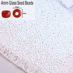 2000pcs Glass Seed Beads Bulk, 4mm 6/0 Mini Pony Spacer Small Individual Color Seed Beads for DIY Bracelet Necklaces Wrist Jewelry Making, White - color: White