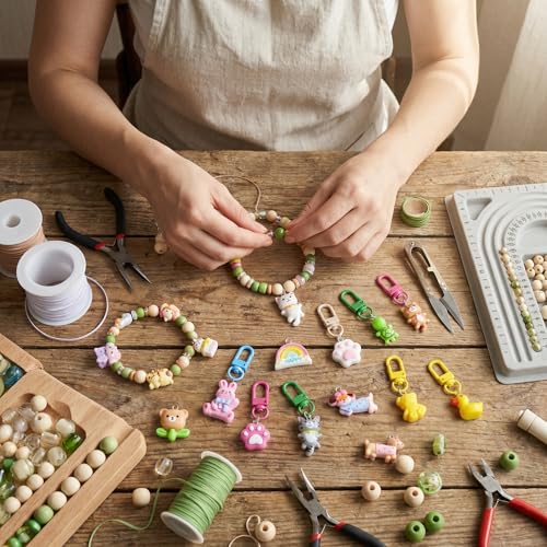 KJML DIY Cute Keychain Charms Bulk 30pcs Pendant Charms for Keychain Making Mini Resin Charm for Funny Keychains Bag Charm Purse Backpack Jewelry Making - color: Mix Animal