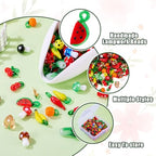 Pandahall 200pcs Fruit Vegetable Handmade Lampwork Beads Glass Mixed Style Loose Spacer Beads Charms for Bracelet Necklace Jewelry Making