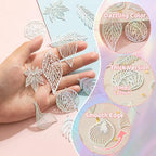 Dazzling Colorful Filigree Charms Hollow Out Multicolor Geometric Filigree Pendants for DIY Jewelry Making Earrings Necklaces Components - color: Leaf