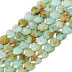 22pcs Faceted Heart Stone Beads Natural Green Opal Bead 8mm Crystals and Healing Stones for Jewelry Making Supplies,Friendship Bracelet Kit,Love Gifts - color: Green Opal