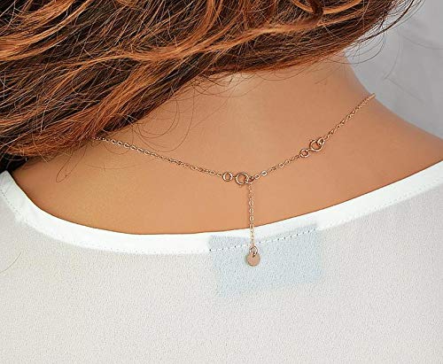 14K Solid Gold Chain Necklace Extender 2-3-4 Inch, Durable Adjustable Gold Chain Extender for Gold Necklace Bracelet - color: Rose Gold