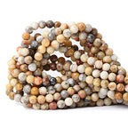 60PCS 6mm Natural Yellow Crazy Lace Agate Gemstone Round Loose Beads for Jewelry Making 1 Strand 15" - color: Yellow Crazy Lace Agate, size: 6mm 60pcs